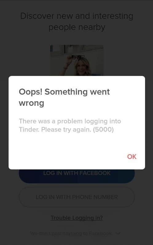 Tinder Oops Something Went Wrong